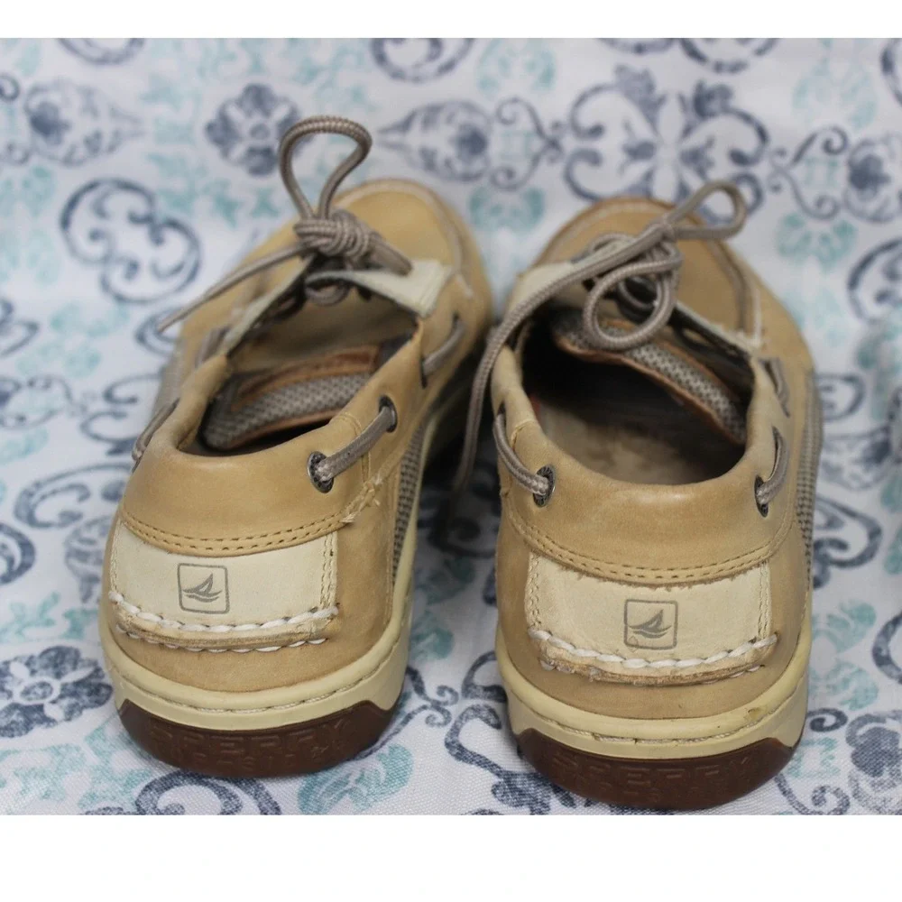 Sperry Top Sider Mens 10M Tan Leather‎ Lace Up Boat Shoes